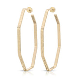 Large Hammered Octagon Shaped Hoops by eklexic
