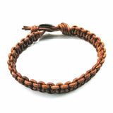 Large Mens Tree of Life Earth Color Macrame Leather Bracelet
