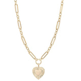 Large Multi Link Chain & Heart Pendant Necklace by eklexic