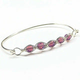 Larger Oval Shaped Swarovski Crystal Bar Bangle Bracelet