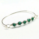 Larger Oval Shaped Swarovski Crystal Bar Bangle Bracelet