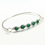 Larger Oval Shaped Swarovski Crystal Bar Bangle Bracelet