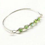 Larger Oval Shaped Swarovski Crystal Bar Bangle Bracelet