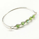 Larger Oval Shaped Swarovski Crystal Bar Bangle Bracelet