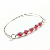 Larger Oval Shaped Swarovski Crystal Bar Bangle Bracelet