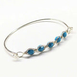 Larger Oval Shaped Swarovski Crystal Bar Bangle Bracelet
