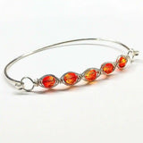 Larger Oval Shaped Swarovski Crystal Bar Bangle Bracelet