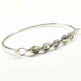 Larger Oval Shaped Swarovski Crystal Bar Bangle Bracelet