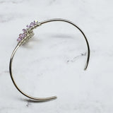 Lavender Crystal Cancer Ribbon Awareness Bangle