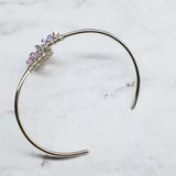 Lavender Crystal Cancer Ribbon Awareness Bangle