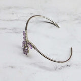 Lavender Crystal Cancer Ribbon Awareness Bangle