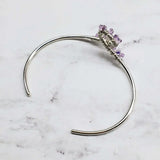 Lavender Crystal Cancer Ribbon Awareness Bangle