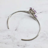 Lavender Crystal Cancer Ribbon Awareness Bangle
