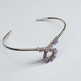Lavender Crystal Cancer Ribbon Awareness Bangle