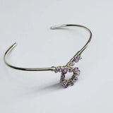 Lavender Crystal Cancer Ribbon Awareness Bangle