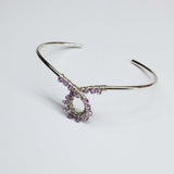 Lavender Crystal Cancer Ribbon Awareness Bangle