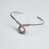 Lavender Crystal Cancer Ribbon Awareness Bangle
