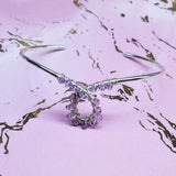 Lavender Crystal Cancer Ribbon Awareness Bangle
