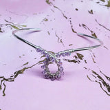 Lavender Crystal Cancer Ribbon Awareness Bangle