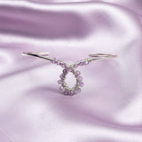 Lavender Crystal Cancer Ribbon Awareness Bangle