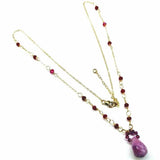 Lilac Jade Drop Gemstone Wire Wrapped Gold Filled Necklace