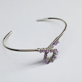 Silver Wire Wrapped Crystal Cancer Ribbon Cuff Bangle by Alexa Martha by Alexa Martha Designs