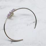 Silver Wire Wrapped Crystal Cancer Ribbon Cuff Bangle by Alexa Martha by Alexa Martha Designs