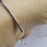 Silver Wire Wrapped Crystal Cancer Ribbon Cuff Bangle by Alexa Martha by Alexa Martha Designs