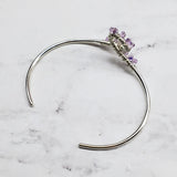Silver Wire Wrapped Crystal Cancer Ribbon Cuff Bangle by Alexa Martha by Alexa Martha Designs