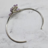 Silver Wire Wrapped Crystal Cancer Ribbon Cuff Bangle by Alexa Martha by Alexa Martha Designs