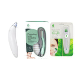 Glow & Clarity Trio: Derma Roller, Precision Dermaplaning Tool, & Pore Vacuum