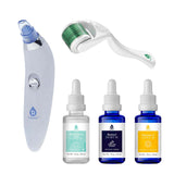 Pursonic Ultimate Rejuvenation Bundle: Micro Needle Derma Roller, Pore Vacuum Blackhead Remover & 3-Pack Anti-Aging Serum Set
