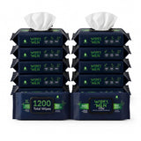 12 Pack of Flushable Man Wipes (1200 Mint Scented Wipes)