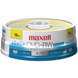 Maxell 635117 DVD-RW 2x 4.7-GB/2-Hour Single-Sided Discs, 15 Count on Spindle