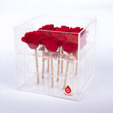 9 Preserved Roses in Acrylic Box: 100% Real Natural Roses That Last Over 1 Year