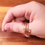 Matching Stackable Brides Mag Copper Crystal Embedded Wrap Ring