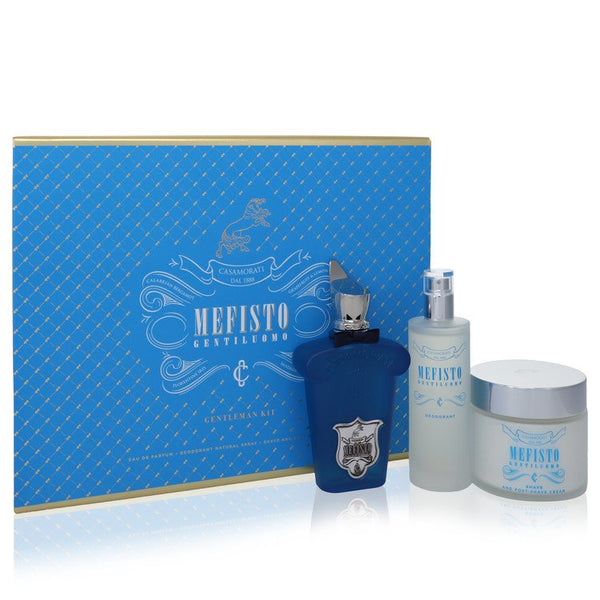 Mefisto Gentiluomo by Xerjoff Gift Set -- 3.4 oz Eau De Parfum Spray + 3.4 oz Deodorant Spray + 6.7 oz Shave and Post Shave Cream for Men