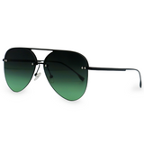 Smaller Megan 2 - Dark Green Metal Aviator Sunglasses by TopFoxx