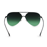 Smaller Megan 2 - Dark Green Metal Aviator Sunglasses by TopFoxx