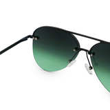 Smaller Megan 2 - Dark Green Metal Aviator Sunglasses by TopFoxx