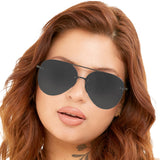 Smaller Megan 2 Jet Black- Tangle Free Aviator Sunglasses by TopFoxx