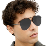 Smaller Megan 2 Jet Black- Tangle Free Aviator Sunglasses by TopFoxx