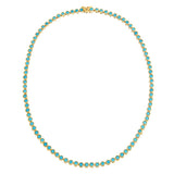 Turquoise CZ Bezel Tennis Necklace by By Adina Eden