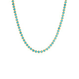 Turquoise CZ Bezel Tennis Necklace by By Adina Eden