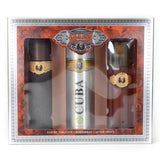 Gold 3 Pcs. Gift Set: 3.4 Fl.Oz. Edt Spray 3.4 Fl.Oz. Aftershave And 6.8 Deodorant For Men.Cuba
