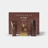 Afnan Supremacy In Oud Luxury Collection 3 Pcs. Set: 3.4 Oz. Extrait De Parfum 2.5Oz. Deo 5Oz. Gel For Men