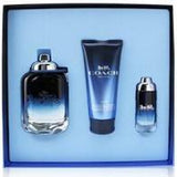 Coach New York Blue By Coach 3 Pcs. Gift Set: 100Ml Edt Spray +100Ml Shower Gel + 7.5Ml Edt Spray For Men