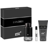 Mont Blanc Explorer 3 Pc Gift Set : 3.3 Edp + 0.25 Edp Mini + 3.3 After Shower Gel For Men.