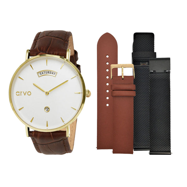 Arvo Awristacrat Watch Gold Gift Set - 40mm by Arvo