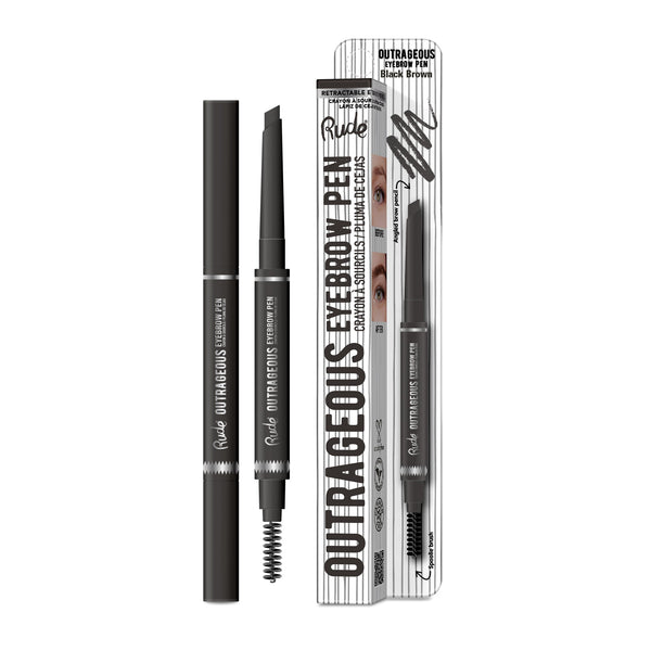 RUDE Outrageous Eyebrow Pen - Black Brown